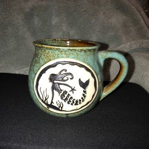 Mermaid - NWT, Coffee Cup Mug, Stoneware, 16 oz. greenish & tan. Cape Shore
